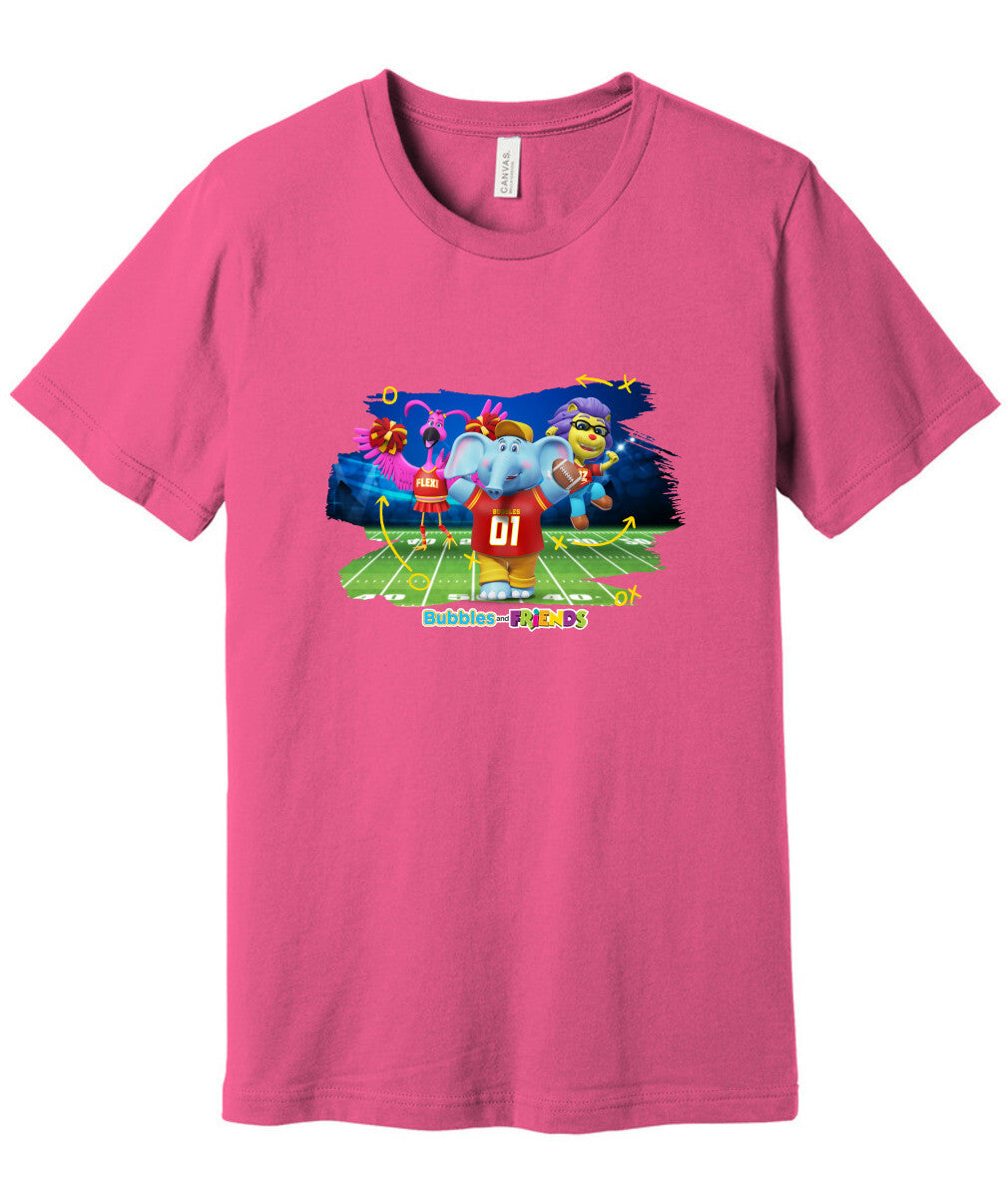 Bubbles and Friends - Varsity Collection Bubbles Football Adult T-Shirt