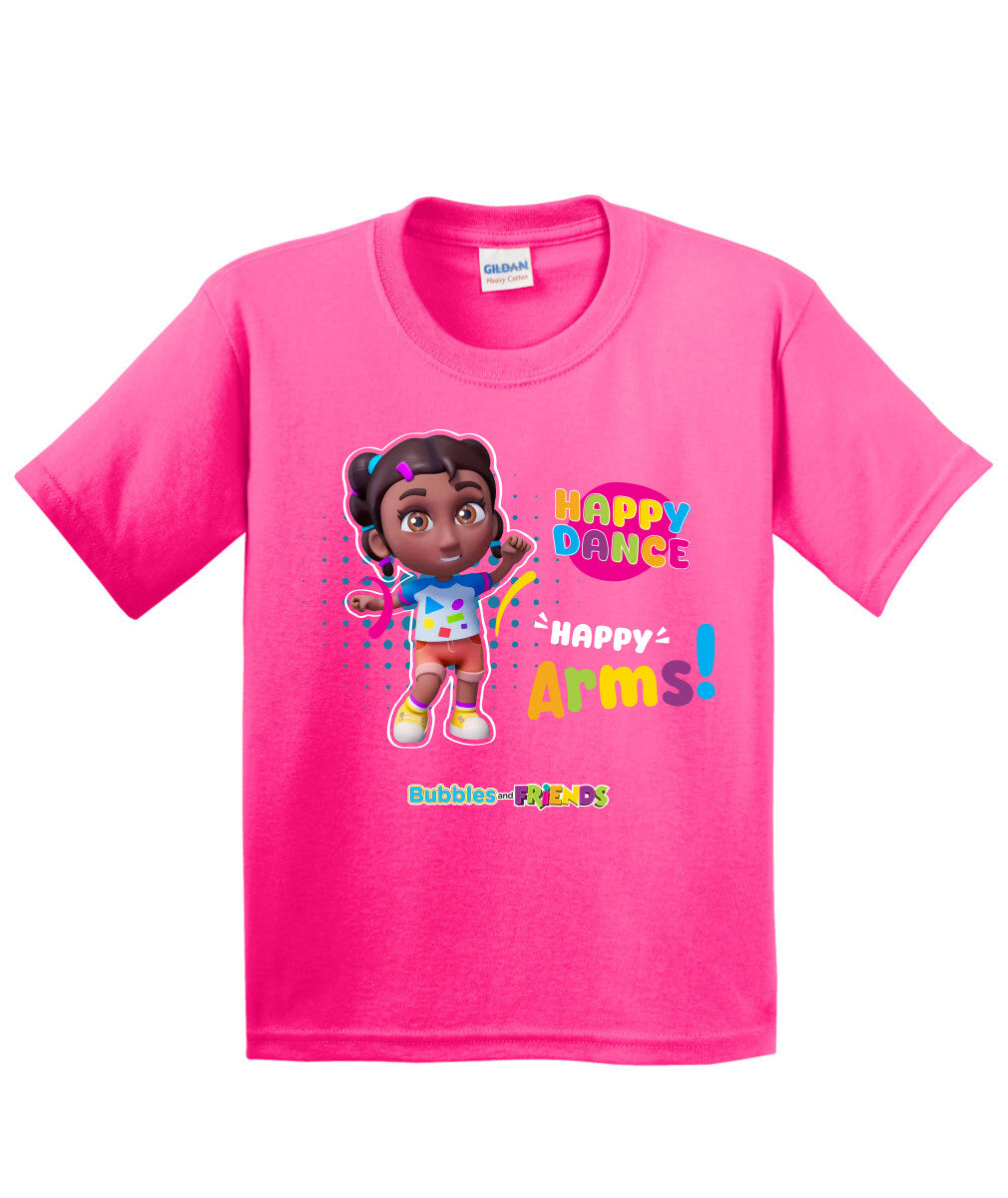 Bubbles and Friends β Happy Dance Collection Happy Arms Children T-Shirt