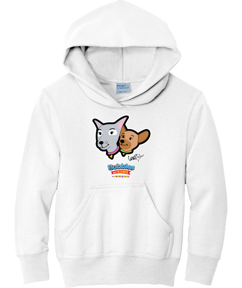 Bubbles & Friends- Friends from Happyville ' Grace & Charity' Children's Fleece Pullover Hooded Sweatshirt