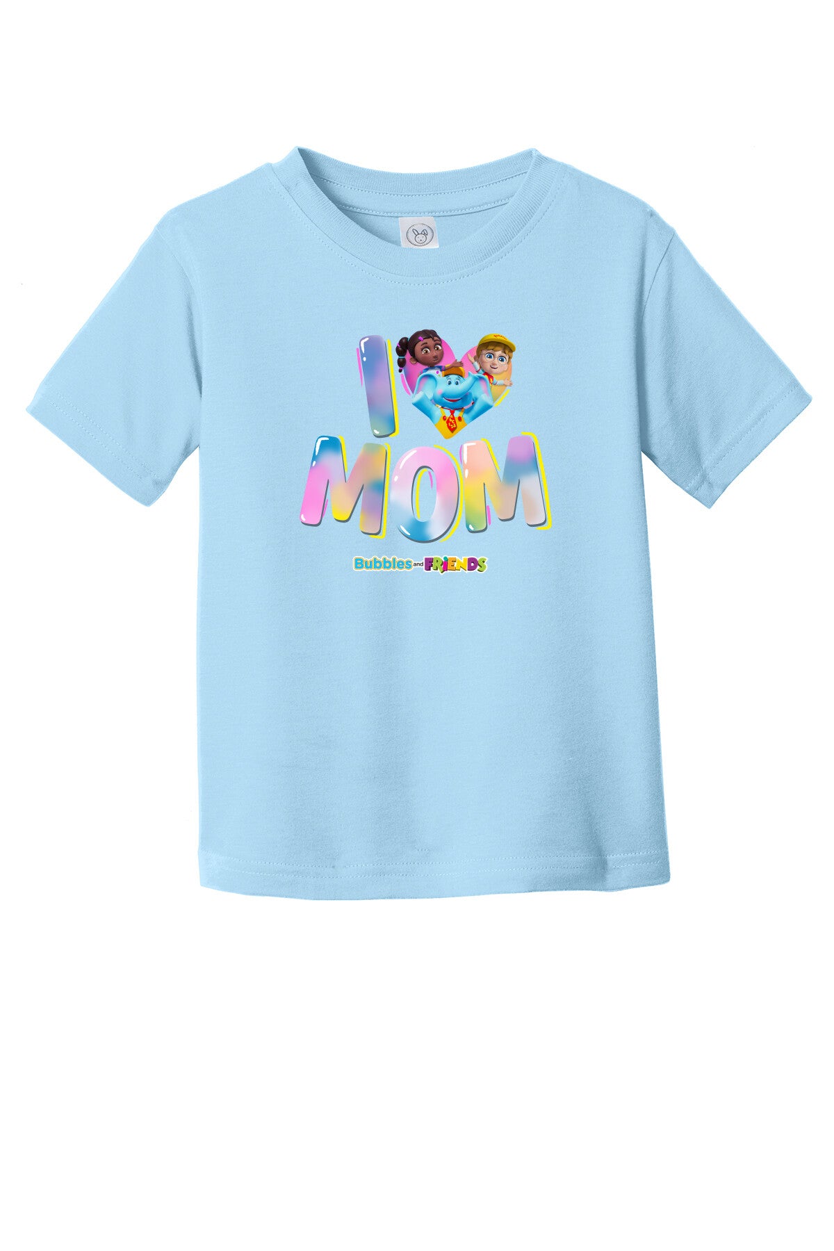 Bubbles & Friends Mothers Day I love MOM Toddler Tee