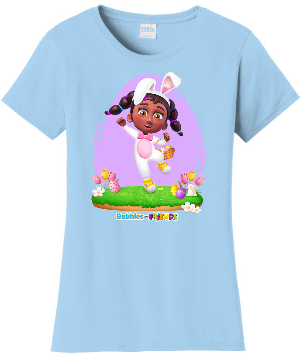 Bubbles & Friends Easter Izzy Womens T-Shirt