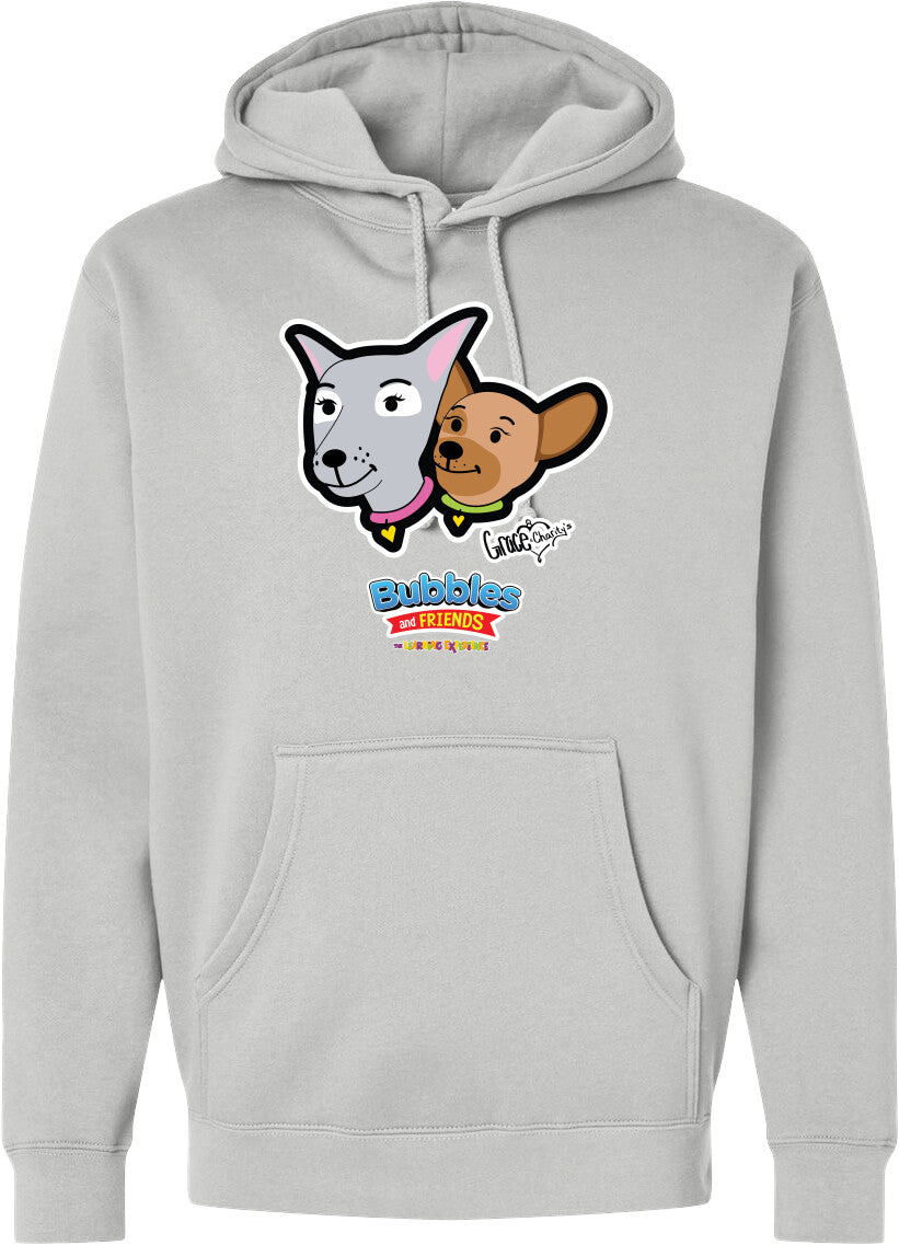 Bubbles & Friends- Friends from Happyville 'Grace & Charity' Midweight Hooded Sweatshirt- Unisex