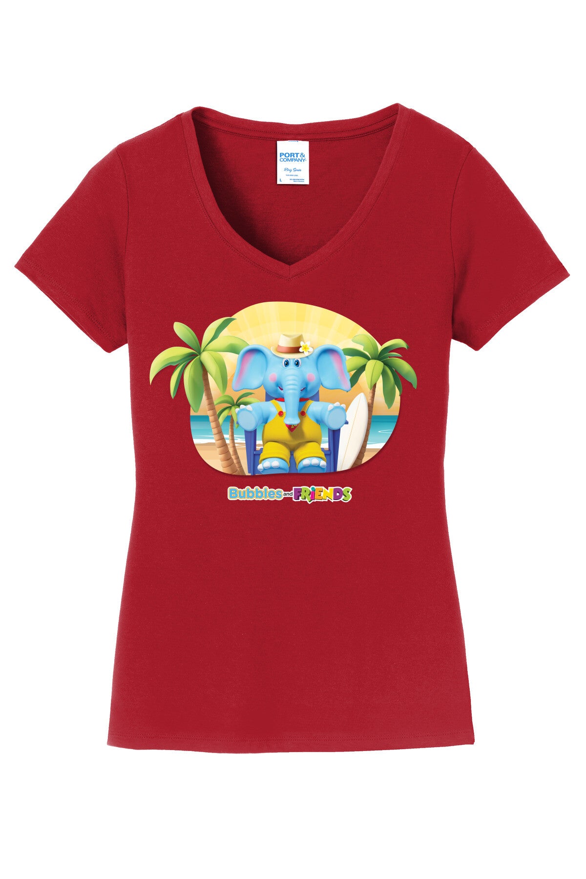 Bubbles & Friends Summer Beach Women's V-Neck Tee
