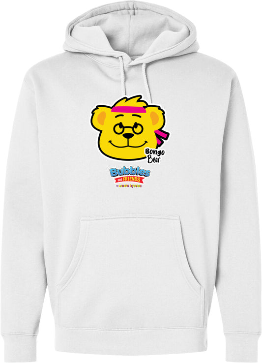 Bubbles & Friends- Friends from Happyville 'Bongo bear' Midweight Hooded Sweatshirt- Unisex