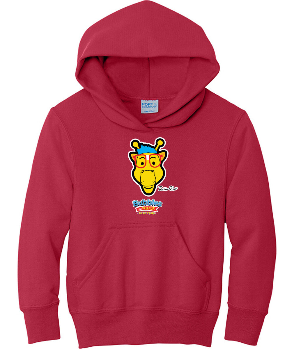 Bubbles & Friends- Friends from Happyville 'Technical' Children's Fleece Pullover Hooded Sweatshirt