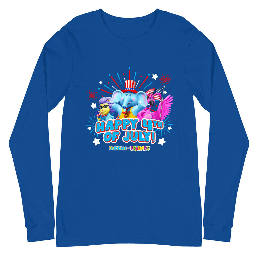 Bubbles & Friends July 4th Unisex Long Sleeve Tee