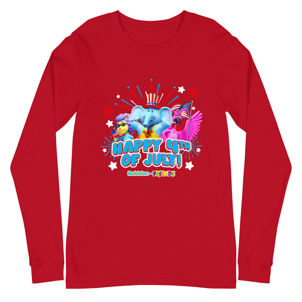 Bubbles & Friends July 4th Unisex Long Sleeve Tee