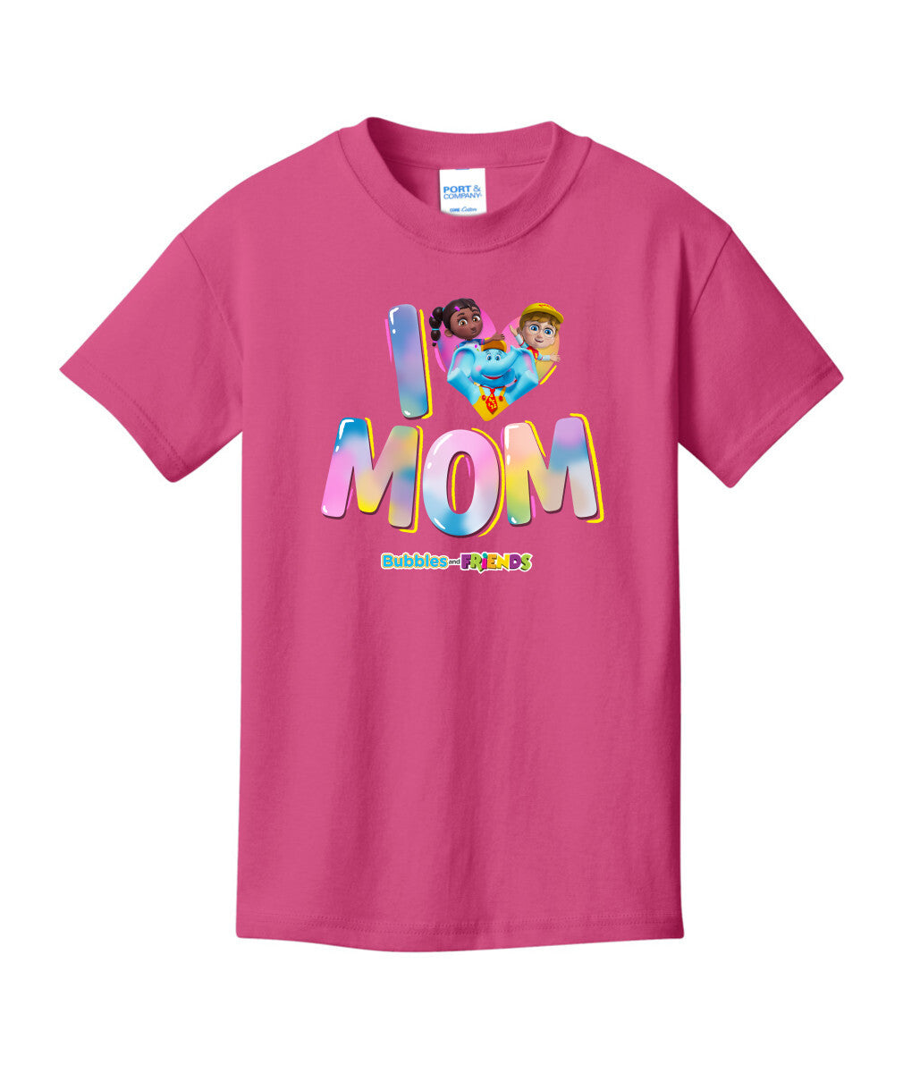 Bubbles & Friends Mothers Day I love Mom Children's Tee