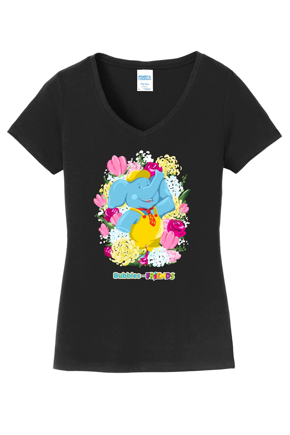 Bubbles & Friends Mothers Day Flowers Women's V-Neck Tee
