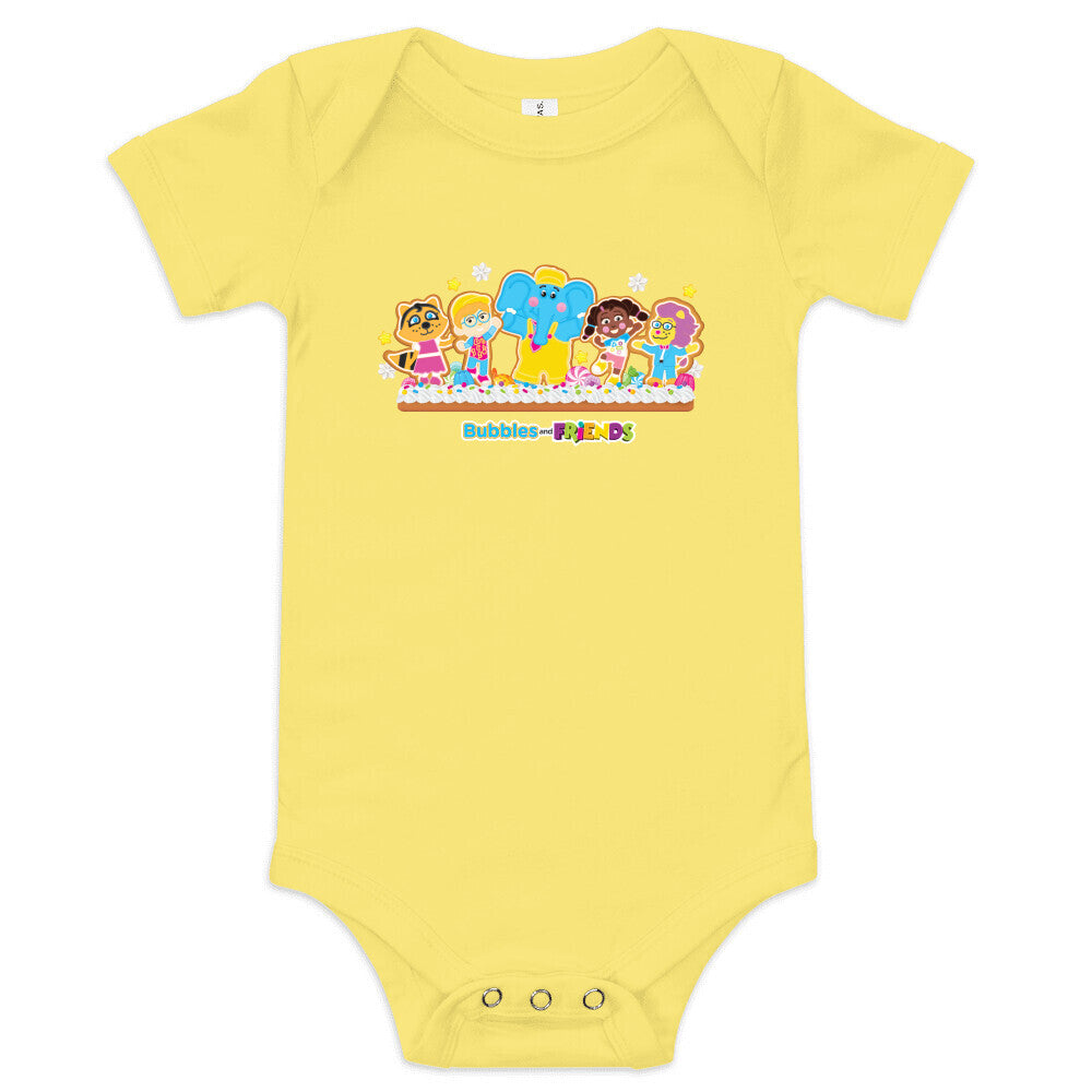 Bubbles & Friends Holiday Infant Onesie- Gingerbread Friends