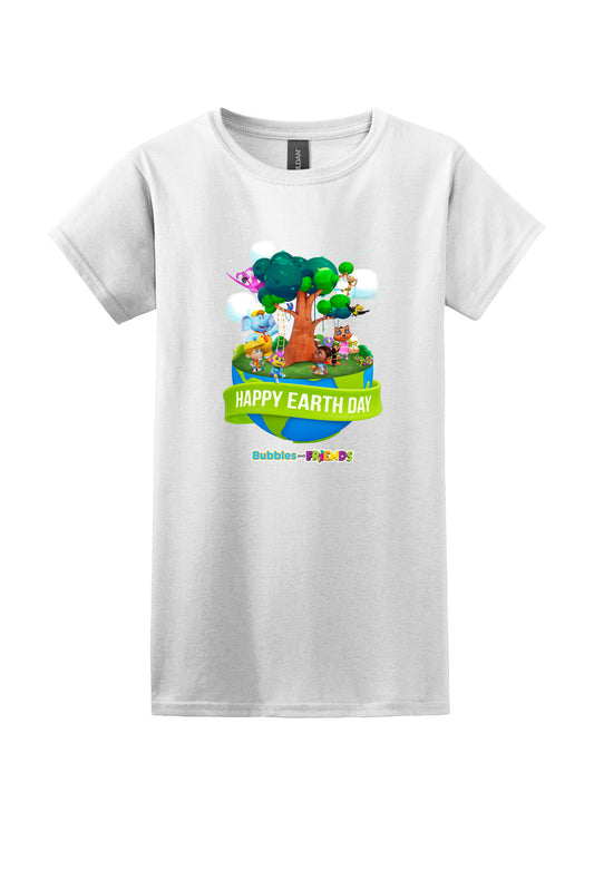 Bubbles & Friends Earth Day Friends Women's T-Shirt. 64000L