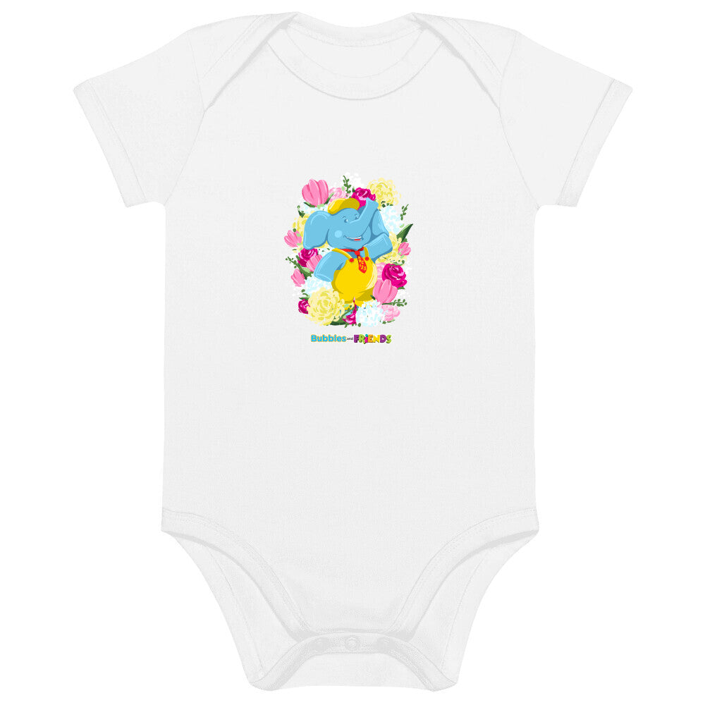 Bubbles & Friends Mothers Day Flowers Organic Cotton Onesie