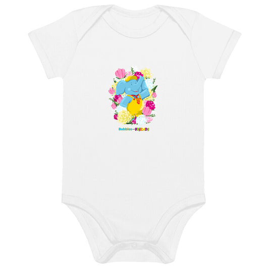 Bubbles & Friends Mothers Day Flowers Organic Cotton Onesie