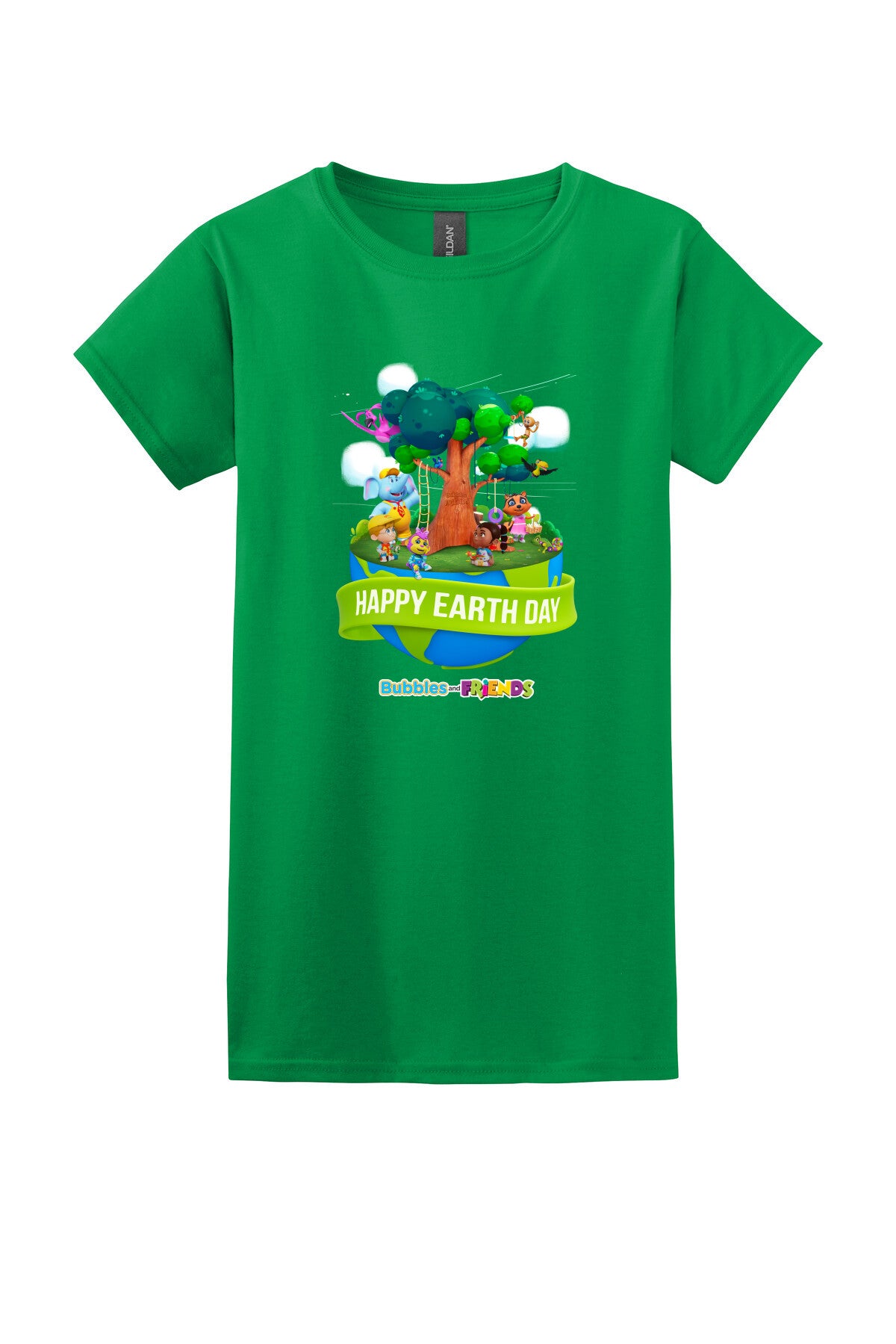 Bubbles & Friends Earth Day Friends Women's T-Shirt. 64000L