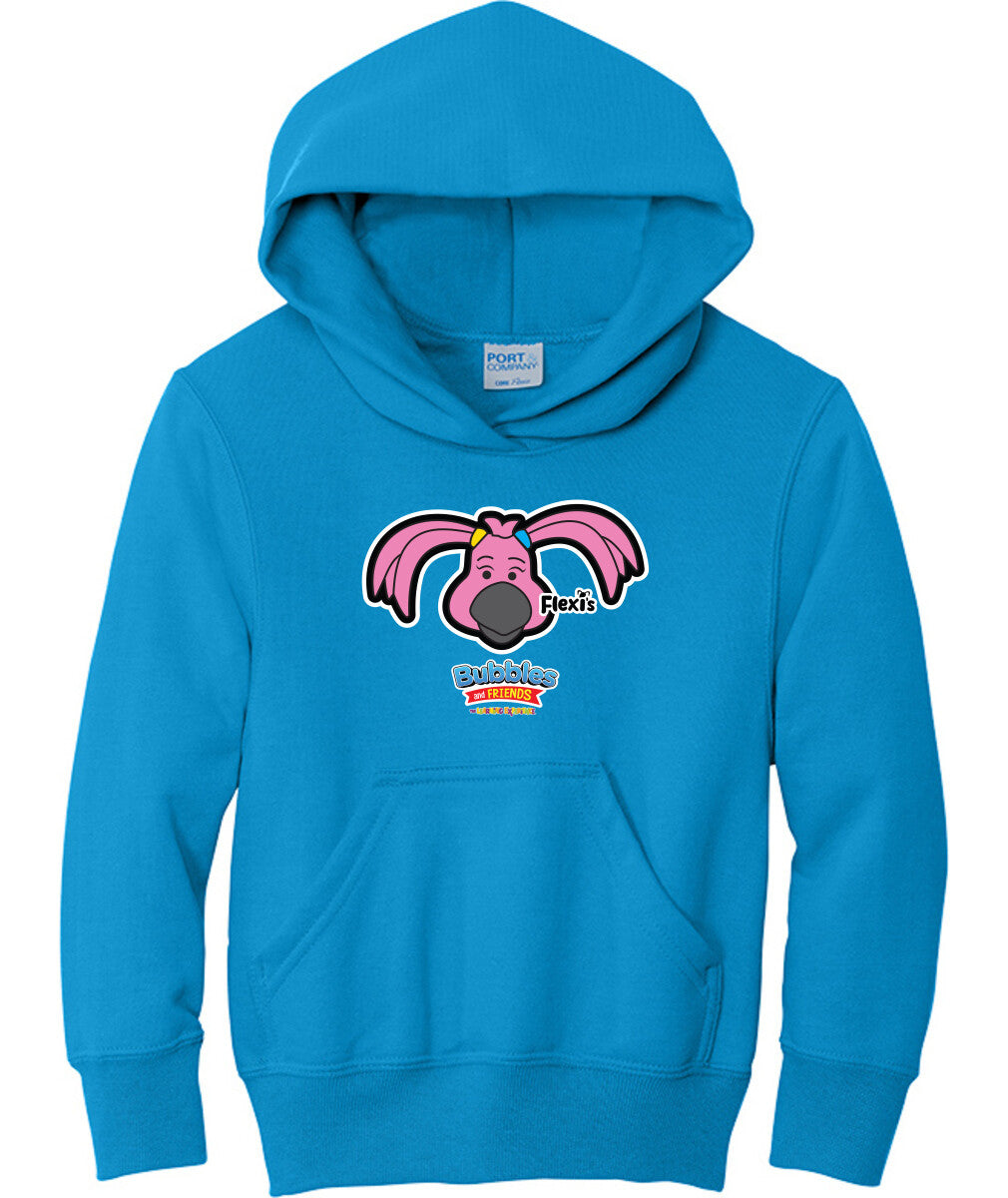 Bubbles & Friends- Friends from Happyville 'Flexi' Children's Fleece Pullover Hooded Sweatshirt