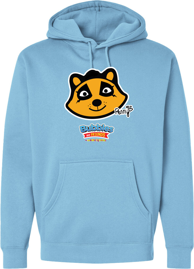 Bubbles & Friends- Friends from Happyville 'Penny Polite' Midweight Hooded Sweatshirt- Unisex