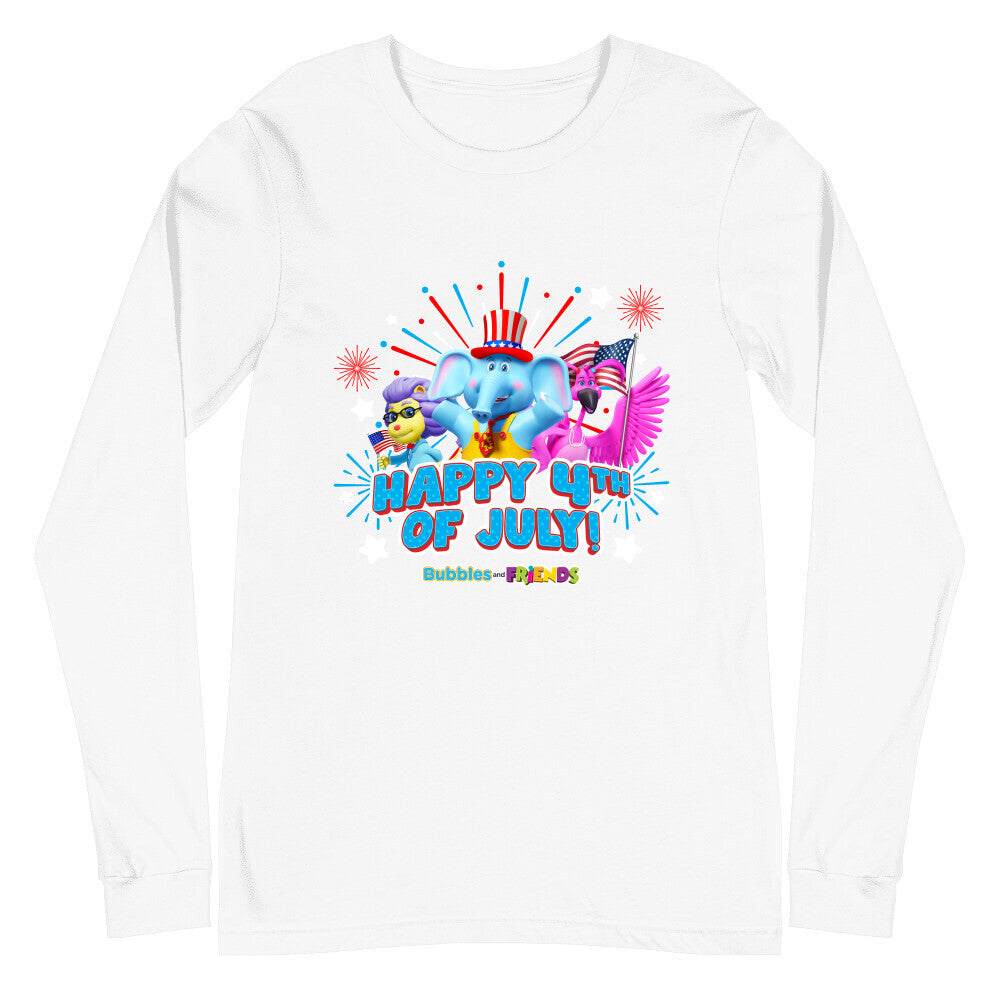 Bubbles & Friends July 4th Unisex Long Sleeve Tee