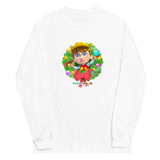 Bubbles & Friends Holiday T-Shirt with Braden- Adult Long Sleeve Shirt