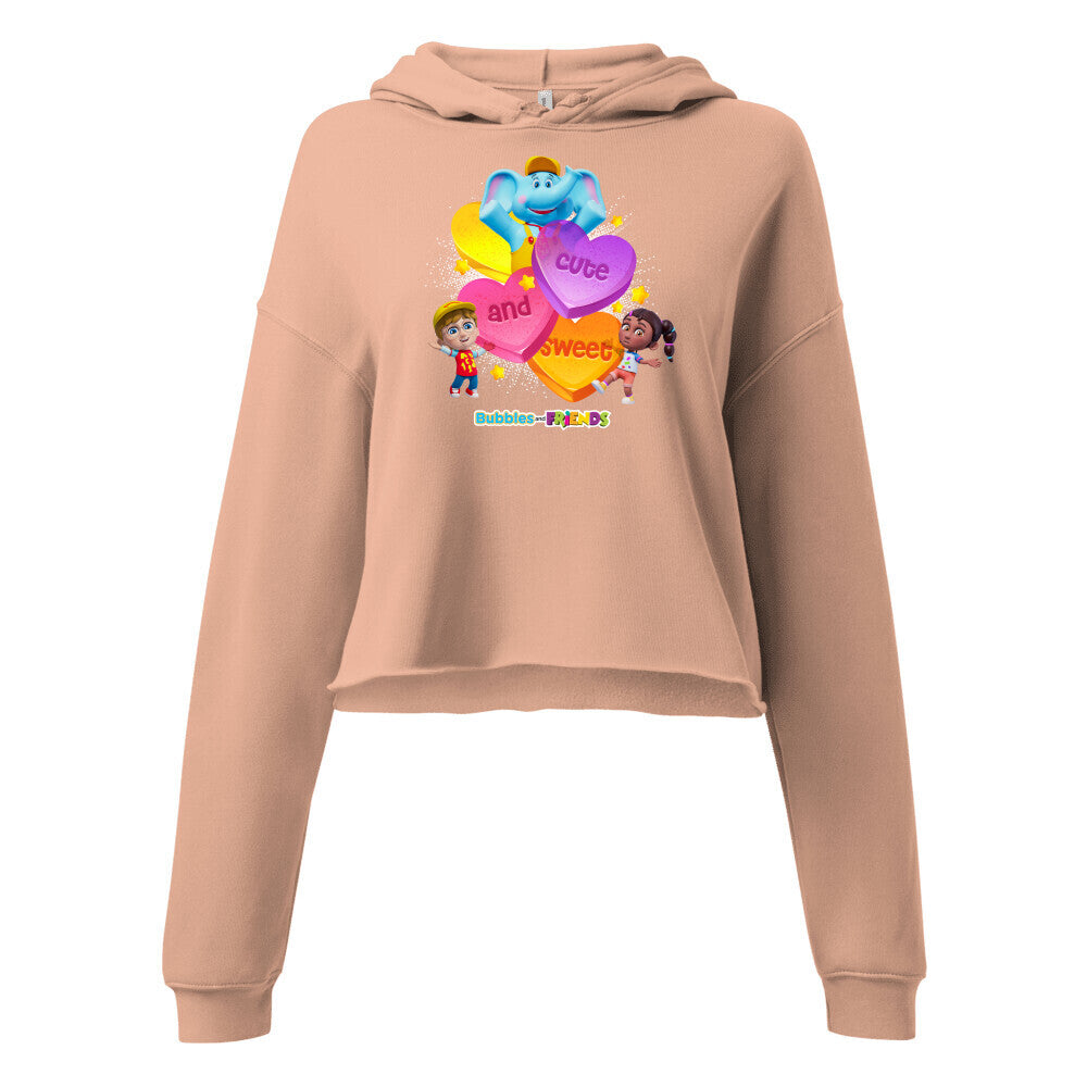 Bubbles &* Friends Cute and Sweet Women's Cropped Hoodie