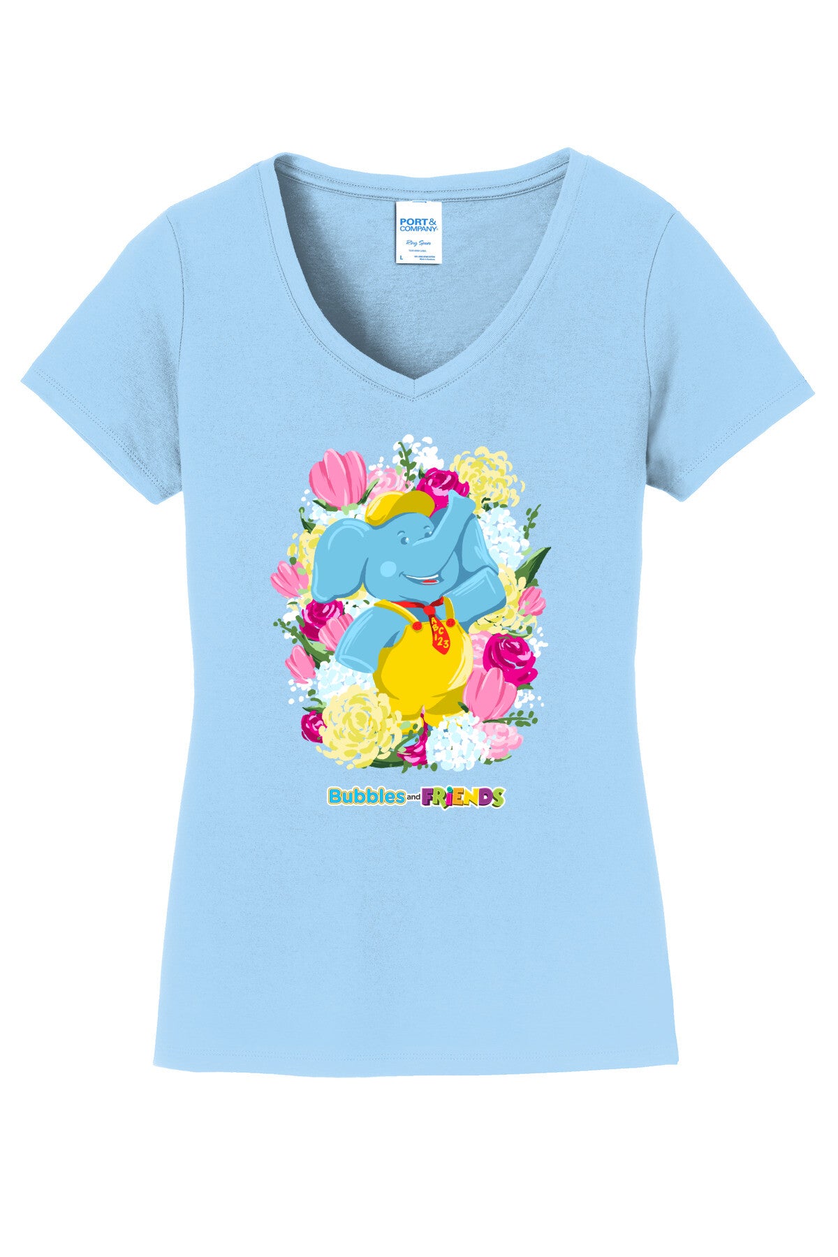 Bubbles & Friends Mothers Day Flowers Women's V-Neck Tee