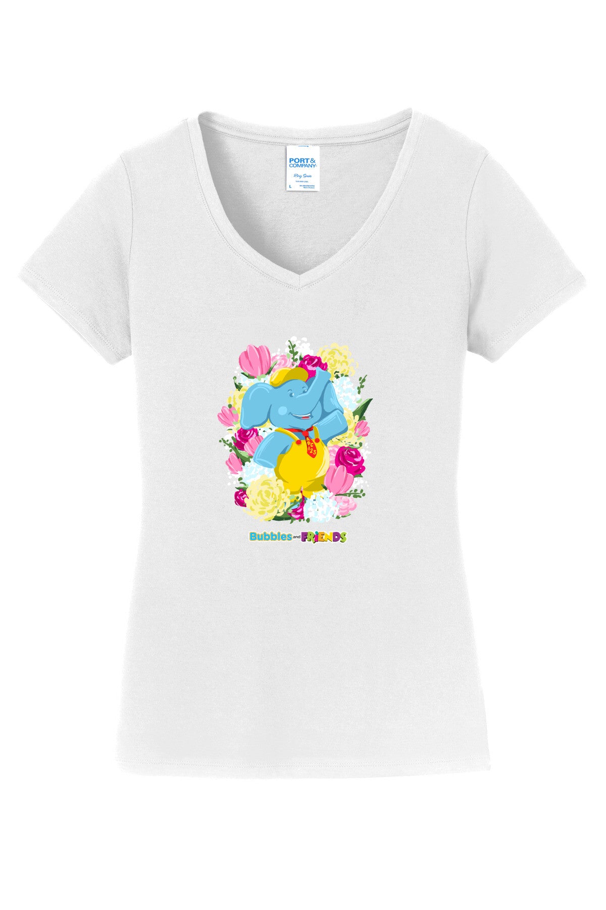 Bubbles & Friends Mothers Day Flowers Women's V-Neck T-Shirt