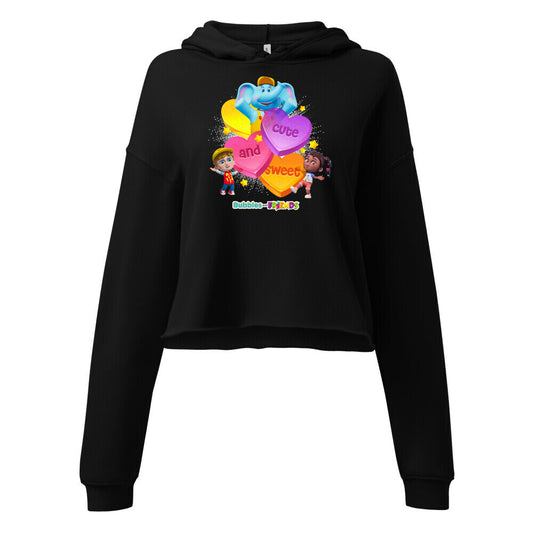Bubbles &* Friends Cute and Sweet Women's Cropped Hoodie