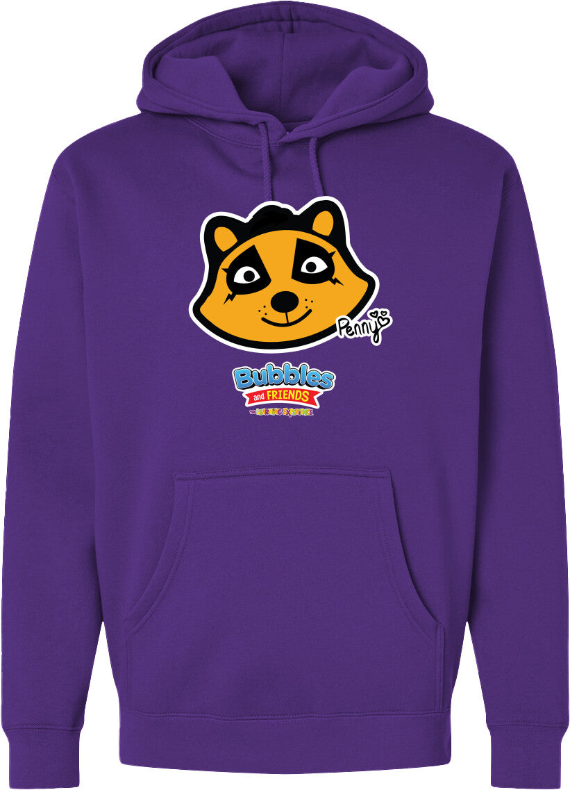 Bubbles & Friends- Friends from Happyville 'Penny Polite' Midweight Hooded Sweatshirt- Unisex