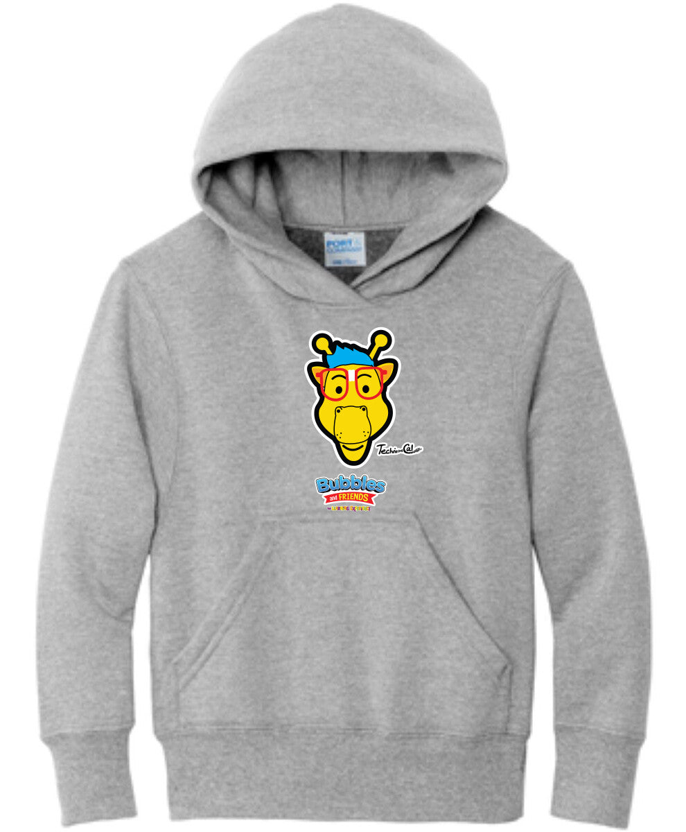 Bubbles & Friends- Friends from Happyville 'Technical' Children's Fleece Pullover Hooded Sweatshirt