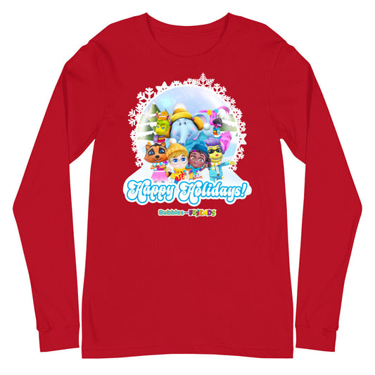 Bubbles & Friends Holiday Long Sleeve T-Shirt- All Friends Snowflake