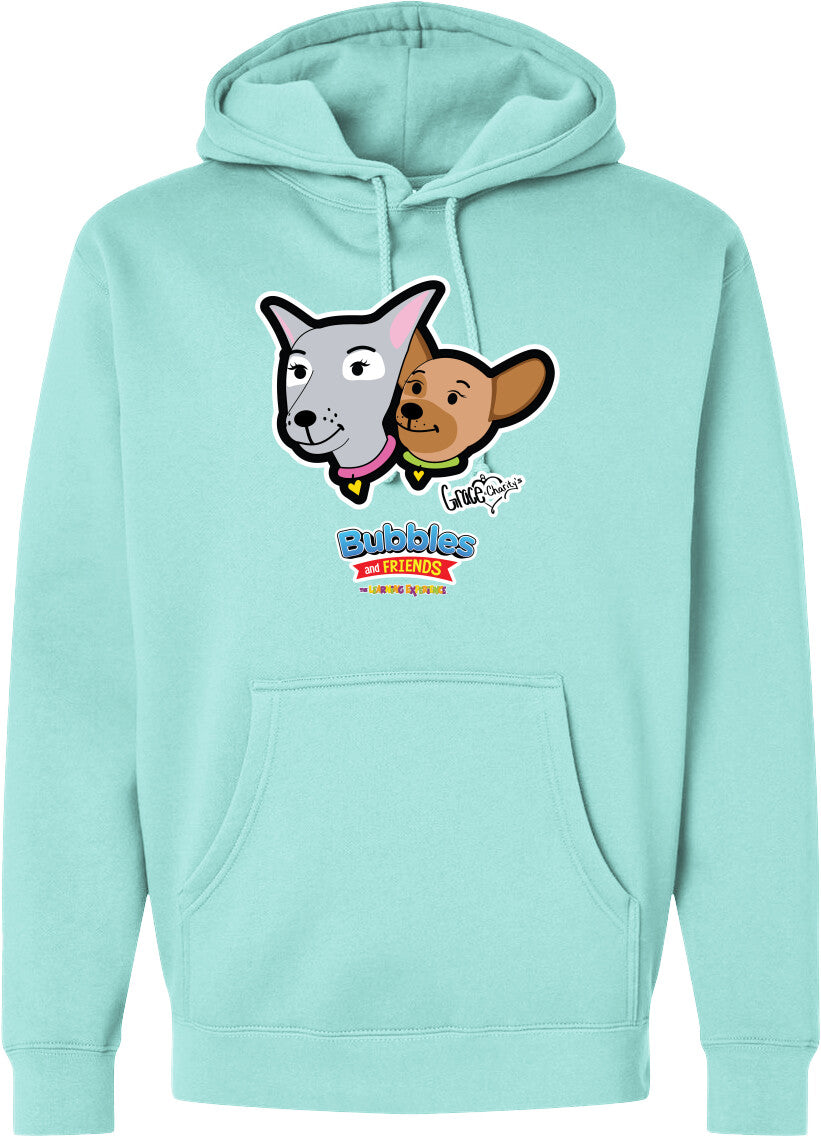 Bubbles & Friends- Friends from Happyville 'Grace & Charity' Midweight Hooded Sweatshirt- Unisex