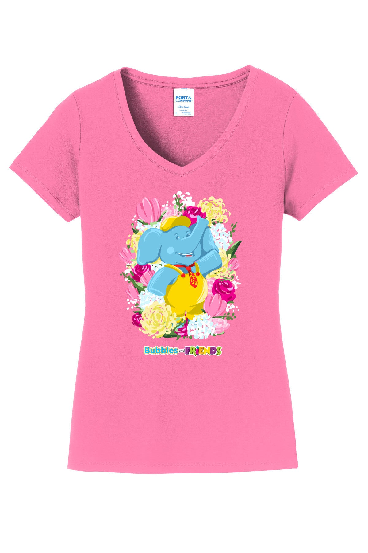 Bubbles & Friends Mothers Day Flowers Women's V-Neck Tee