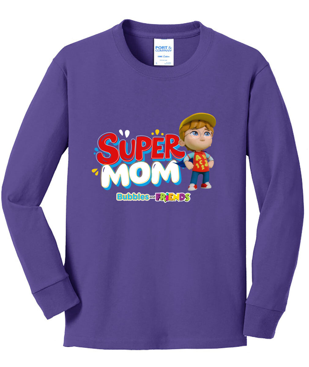 Bubbles & Friends Mothers Day Braden Children's Youth Long Sleeve Tee