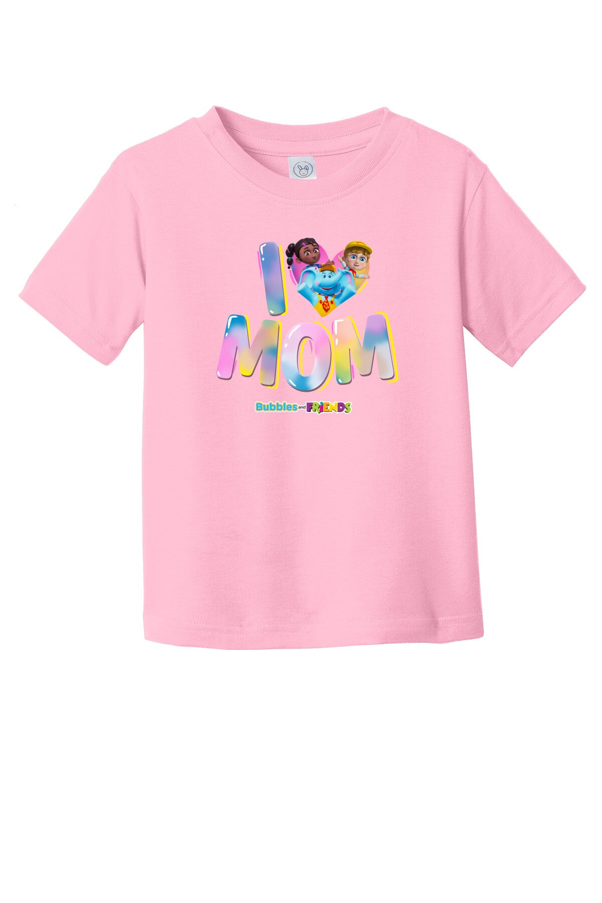Bubbles & Friends Mothers Day I love MOM Toddler Tee