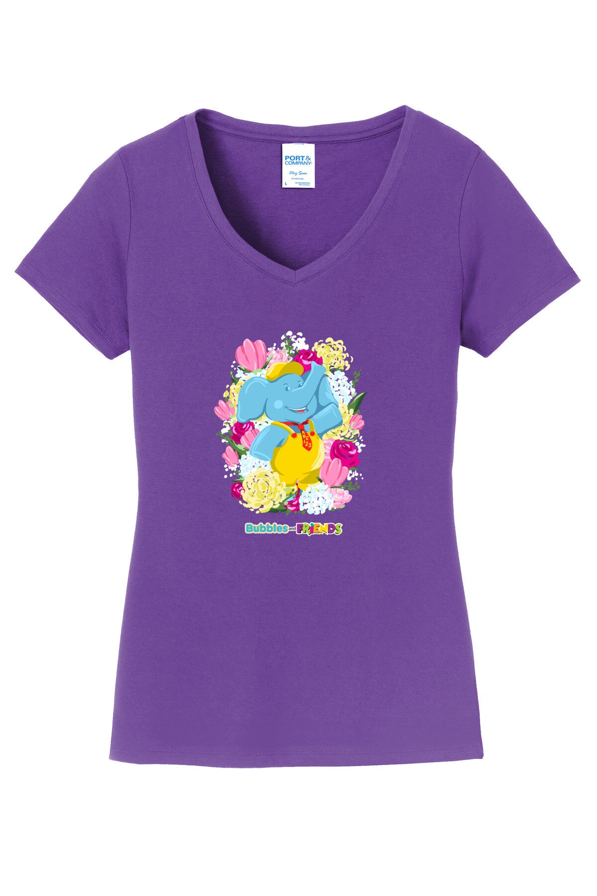 Bubbles & Friends Mothers Day Flowers Women's V-Neck T-Shirt