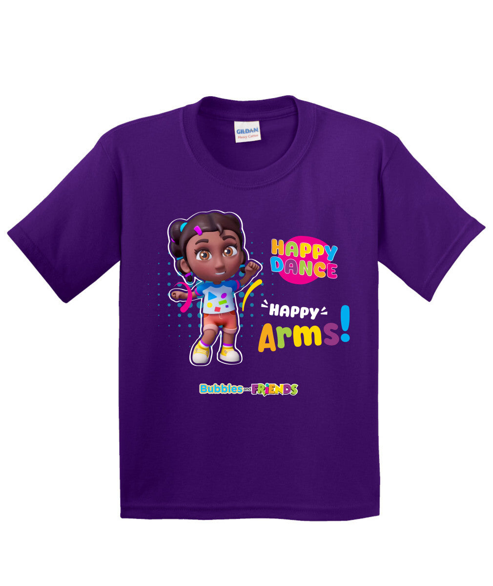 Bubbles and Friends β Happy Dance Collection Happy Arms Children T-Shirt