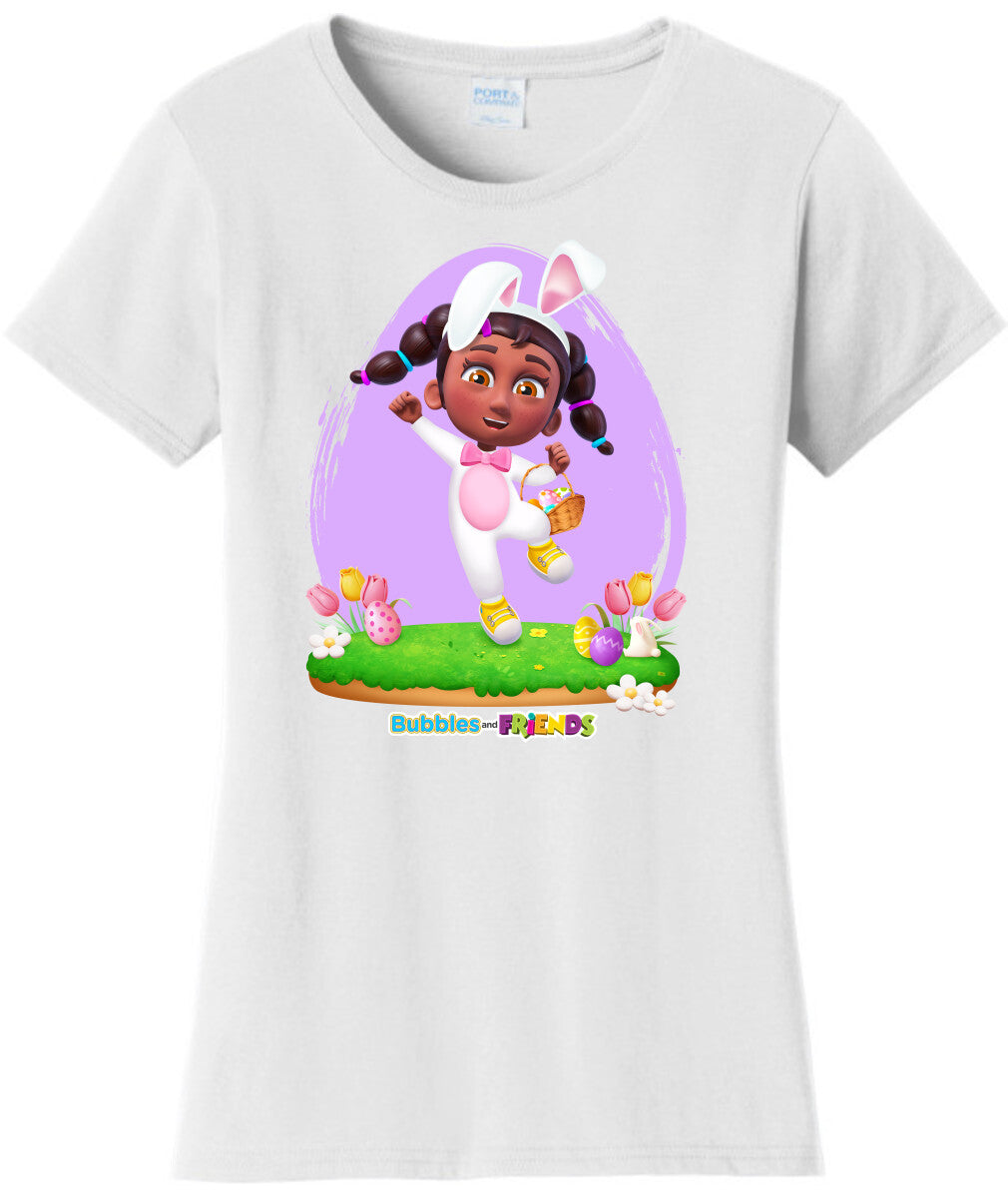 Bubbles & Friends Easter Izzy Womens T-Shirt