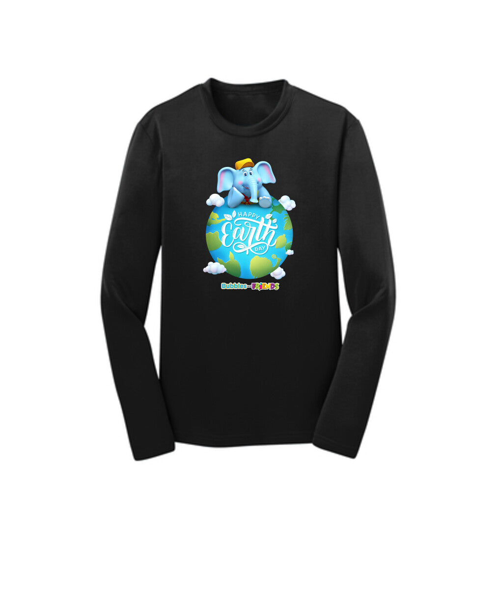 Bubbles & Friends Earth Day Planet Children's Long Sleeve Tee