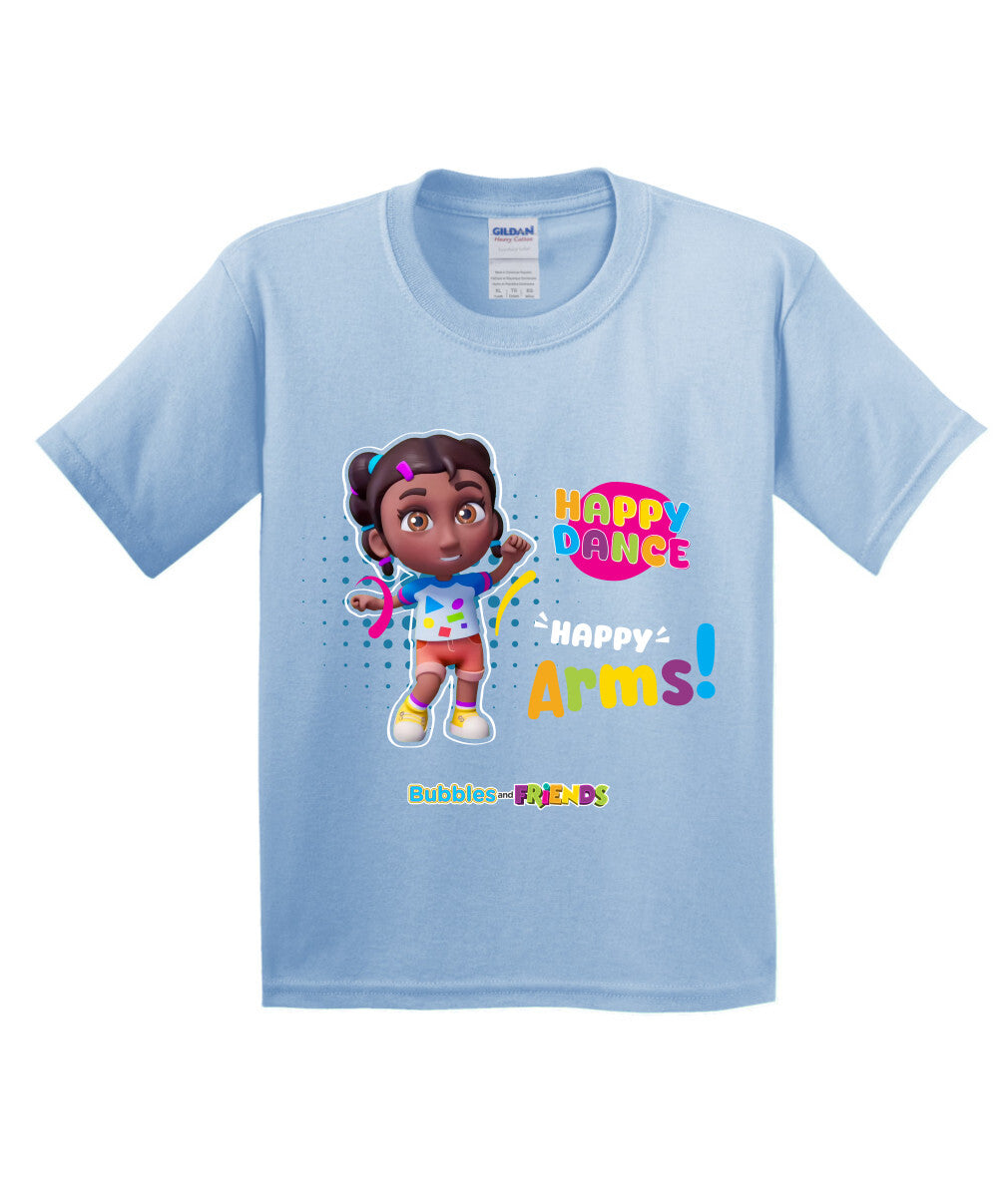 Bubbles and Friends β Happy Dance Collection Happy Arms Children T-Shirt