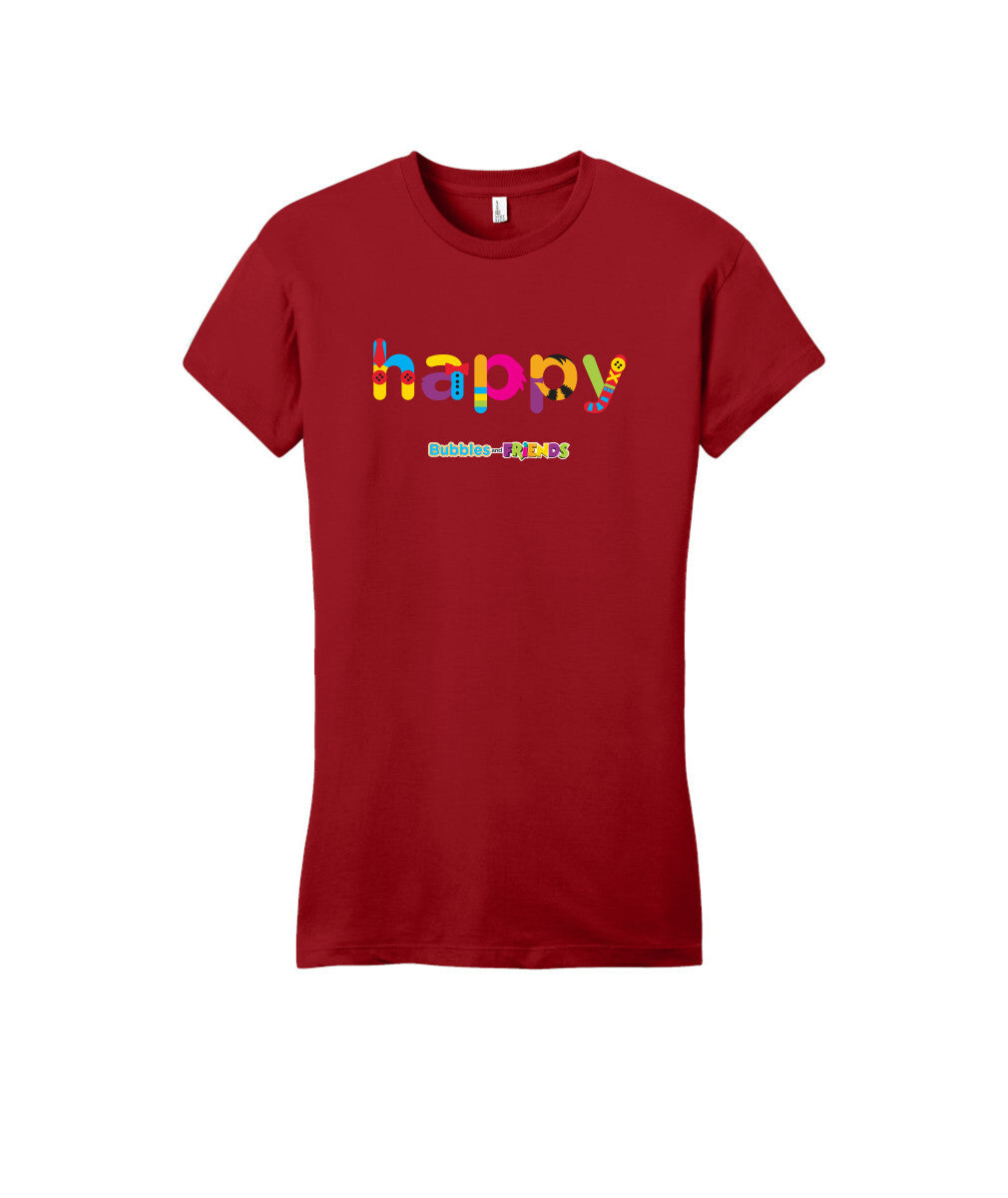 Bubbles and Friends - Happy Womens Fitted T-Shirt