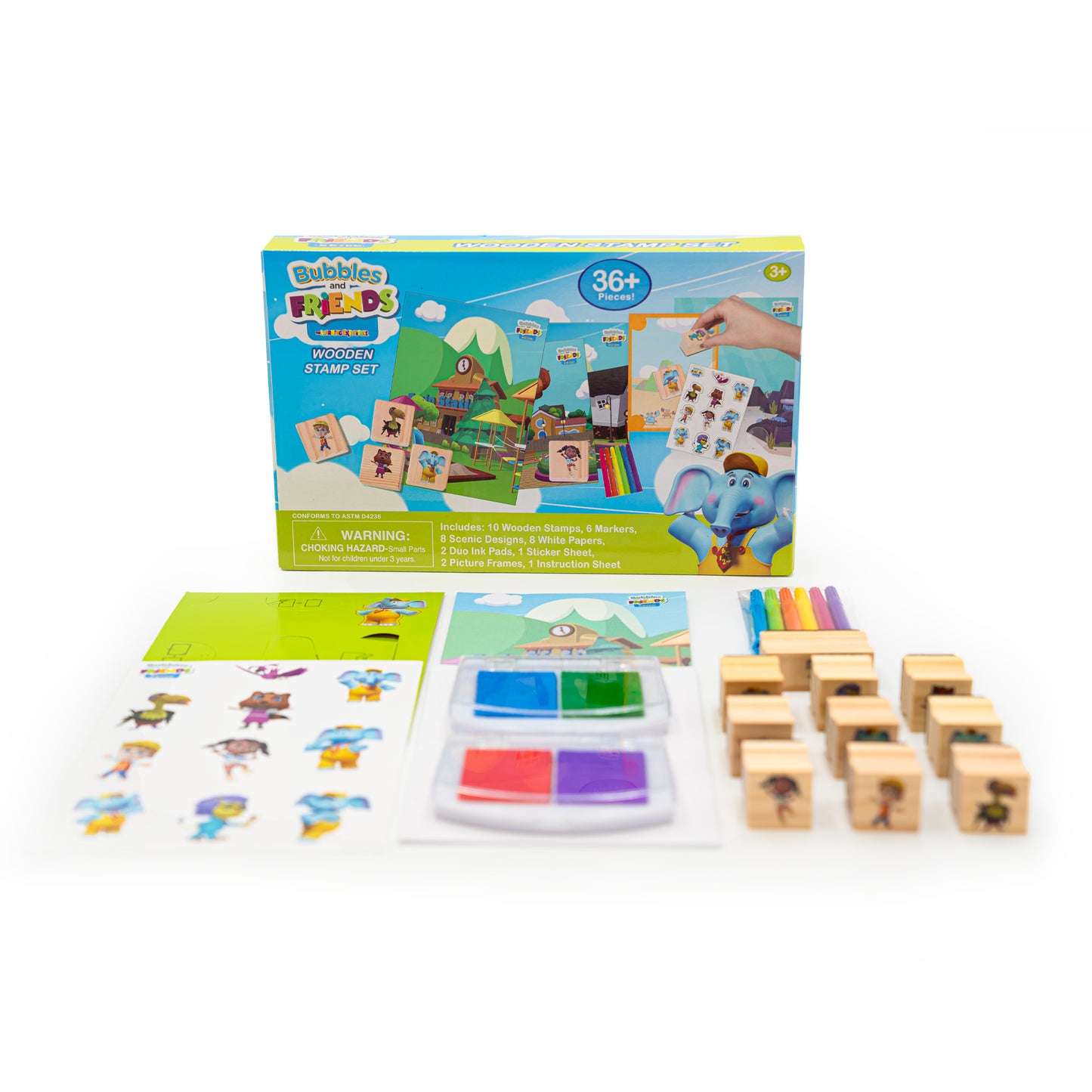 Bubbles & Friends Wooden Stamp Set