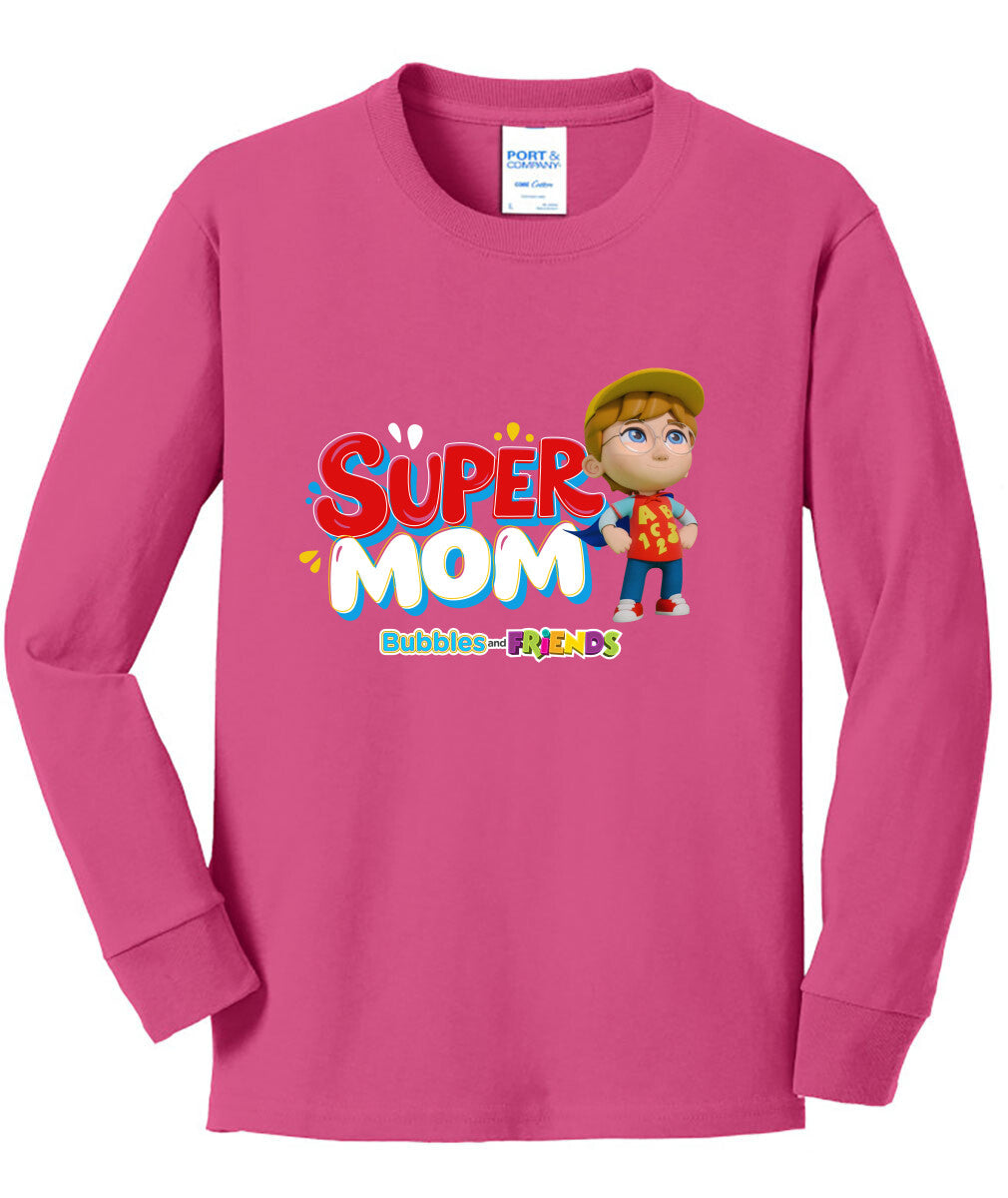 Bubbles & Friends Mothers Day Braden Children's Youth Long Sleeve Tee