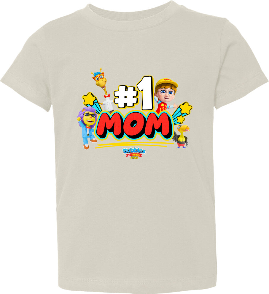 Bubbles & Friends I love Mom Toddler Jersey Tee