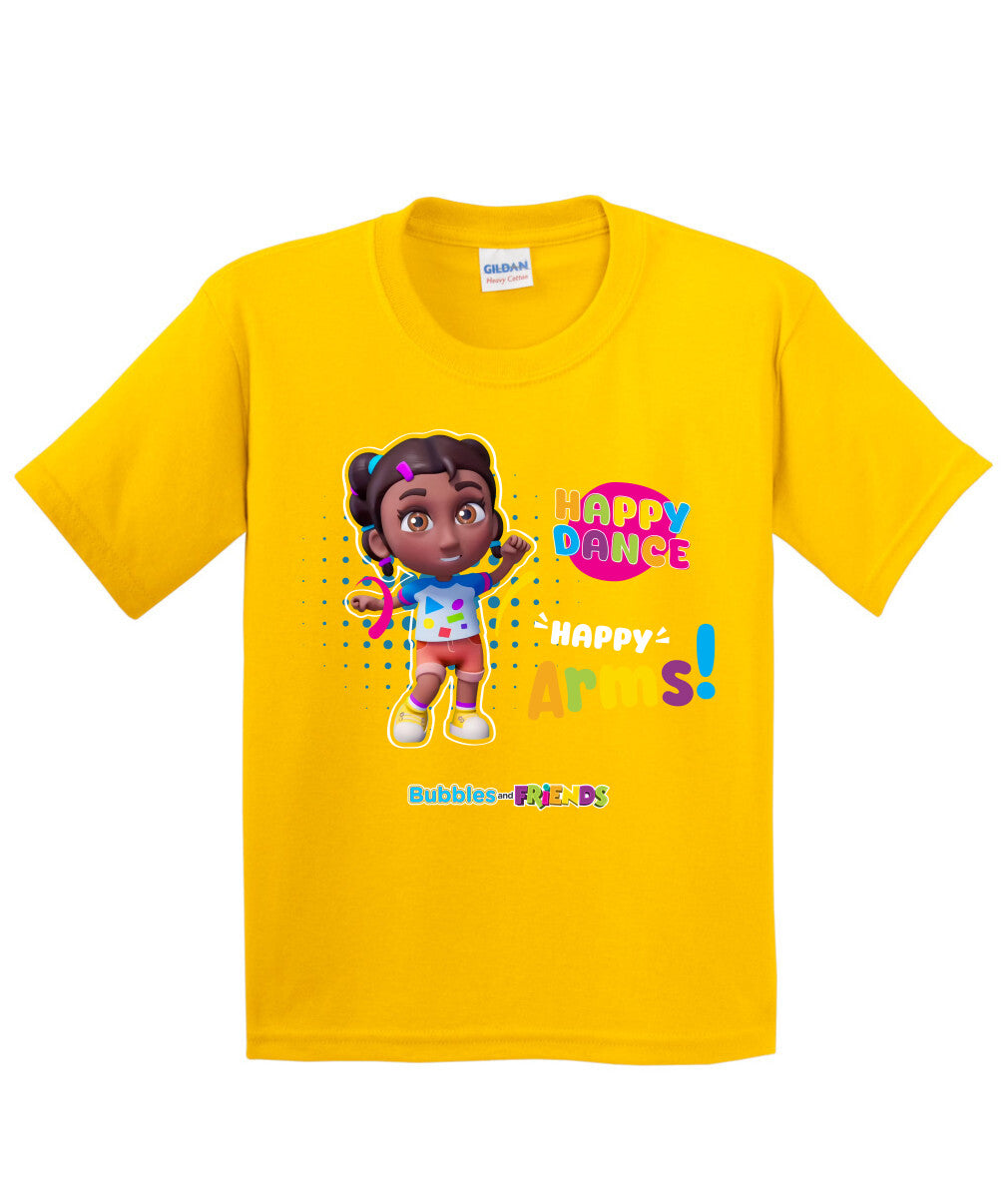 Bubbles and Friends β Happy Dance Collection Happy Arms Children T-Shirt