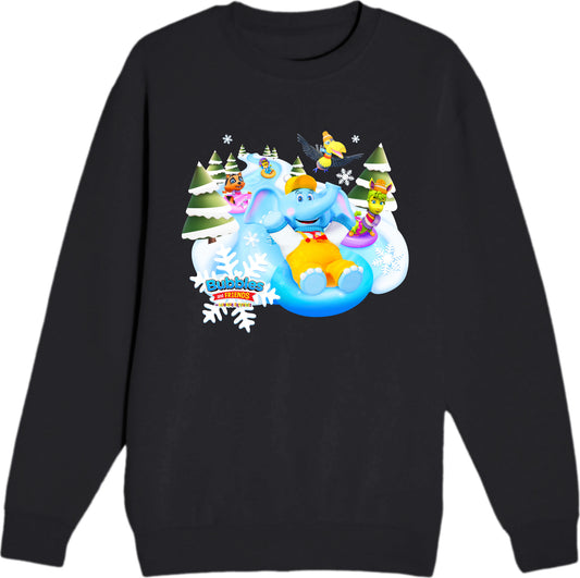 Bubbles & Friends Holiday Snow Adult Unisex Crewneck Sweatshirt