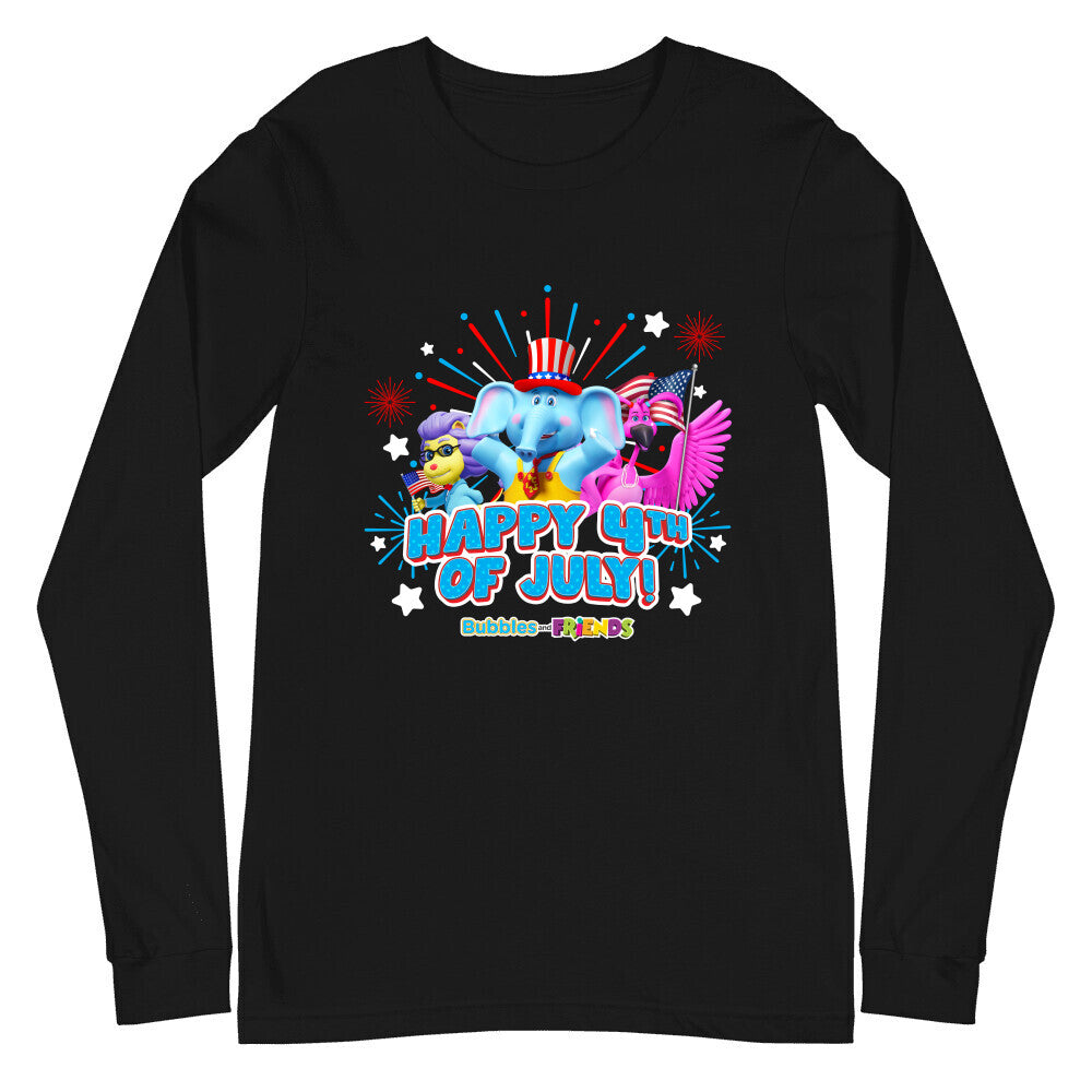 Bubbles & Friends July 4th Unisex Long Sleeve Tee