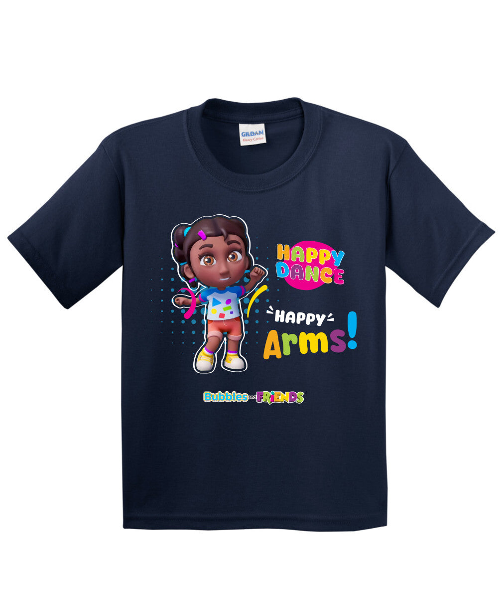 Bubbles and Friends β Happy Dance Collection Happy Arms Children T-Shirt