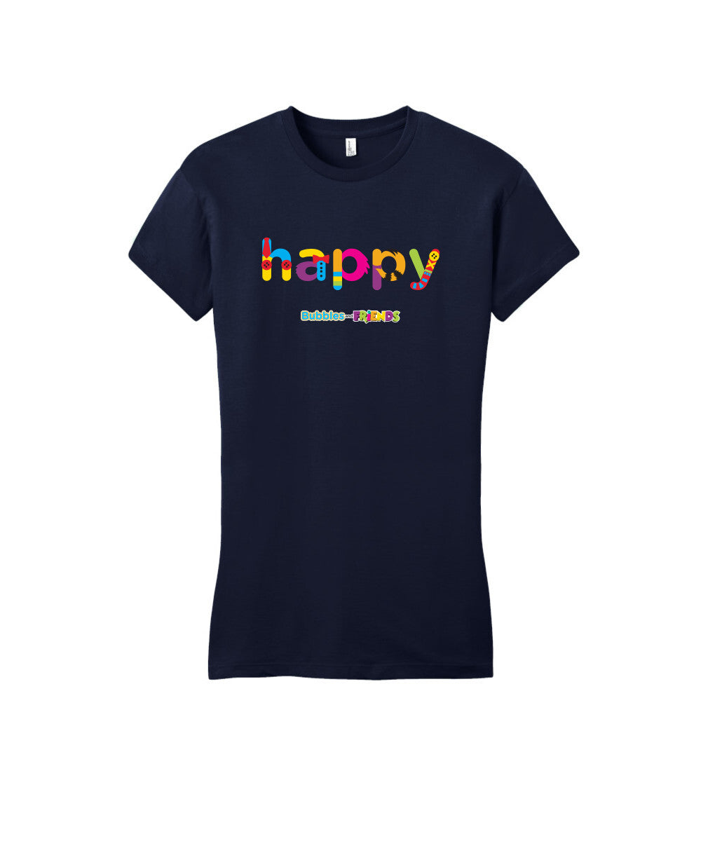 Bubbles and Friends - Happy Womens Fitted T-Shirt