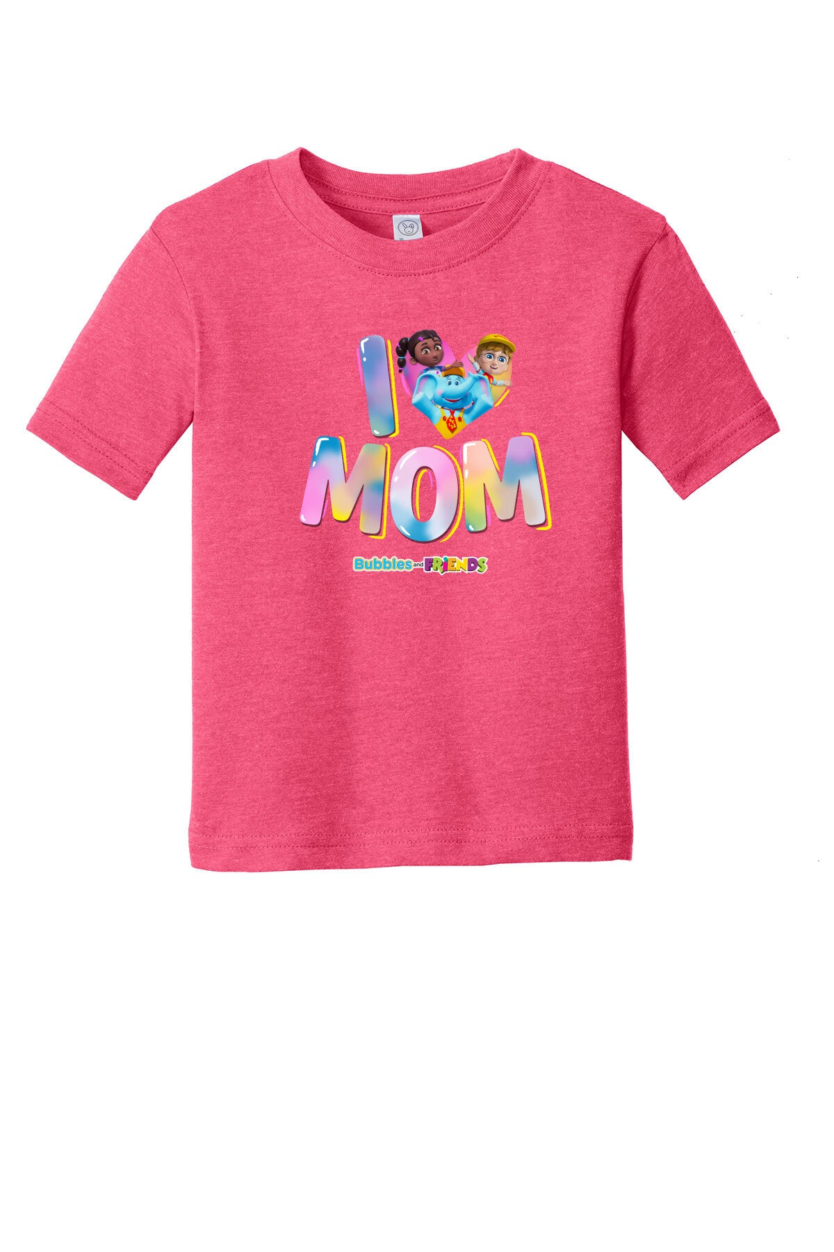 Bubbles & Friends Mothers Day I love MOM Toddler Tee