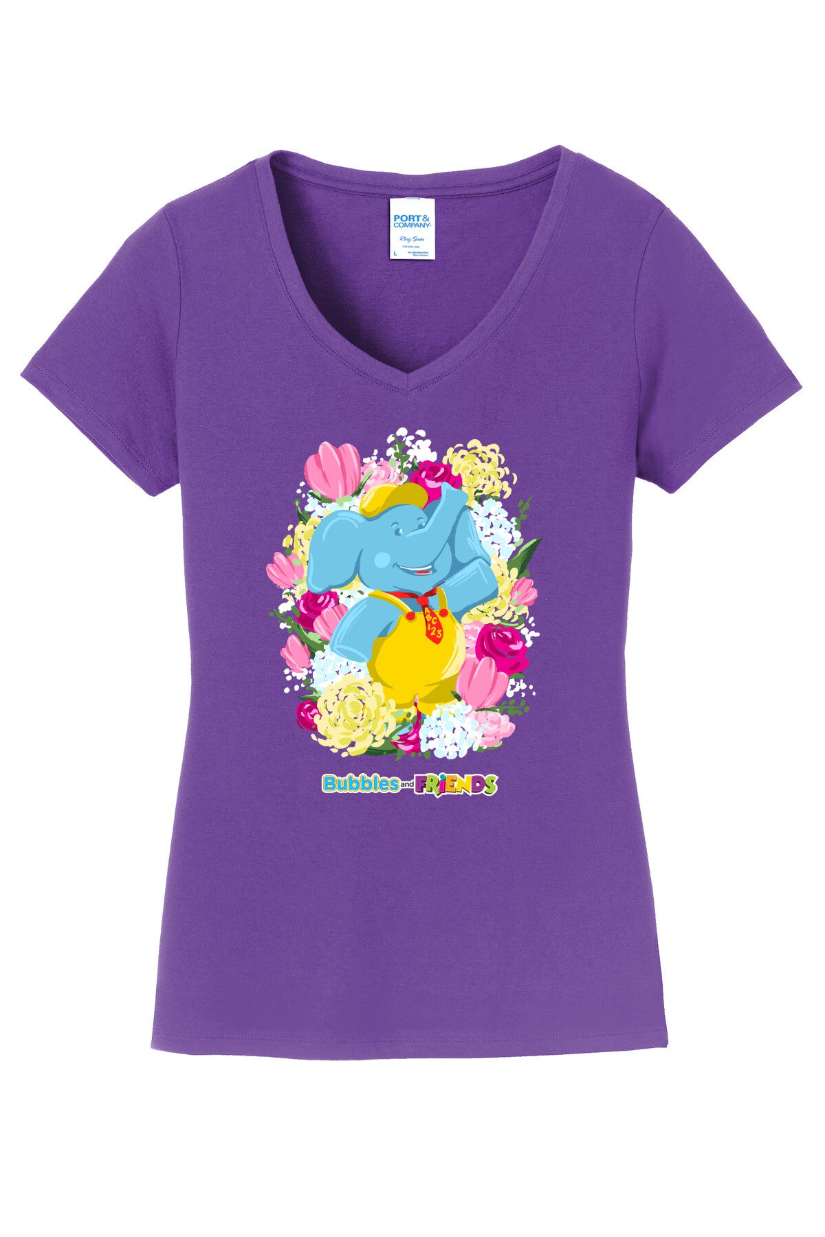 Bubbles & Friends Mothers Day Flowers Women's V-Neck Tee