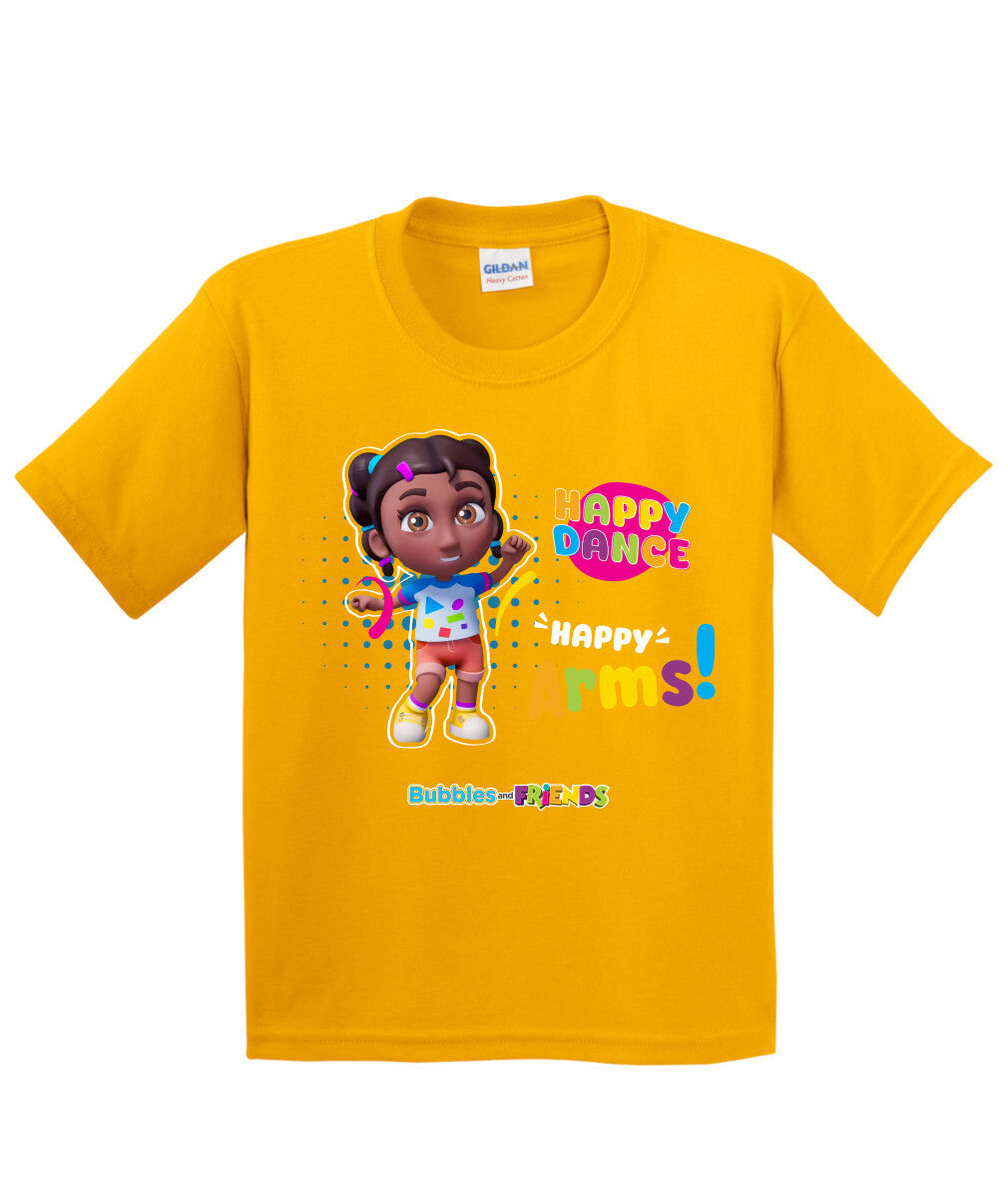 Bubbles and Friends β Happy Dance Collection Happy Arms Children T-Shirt